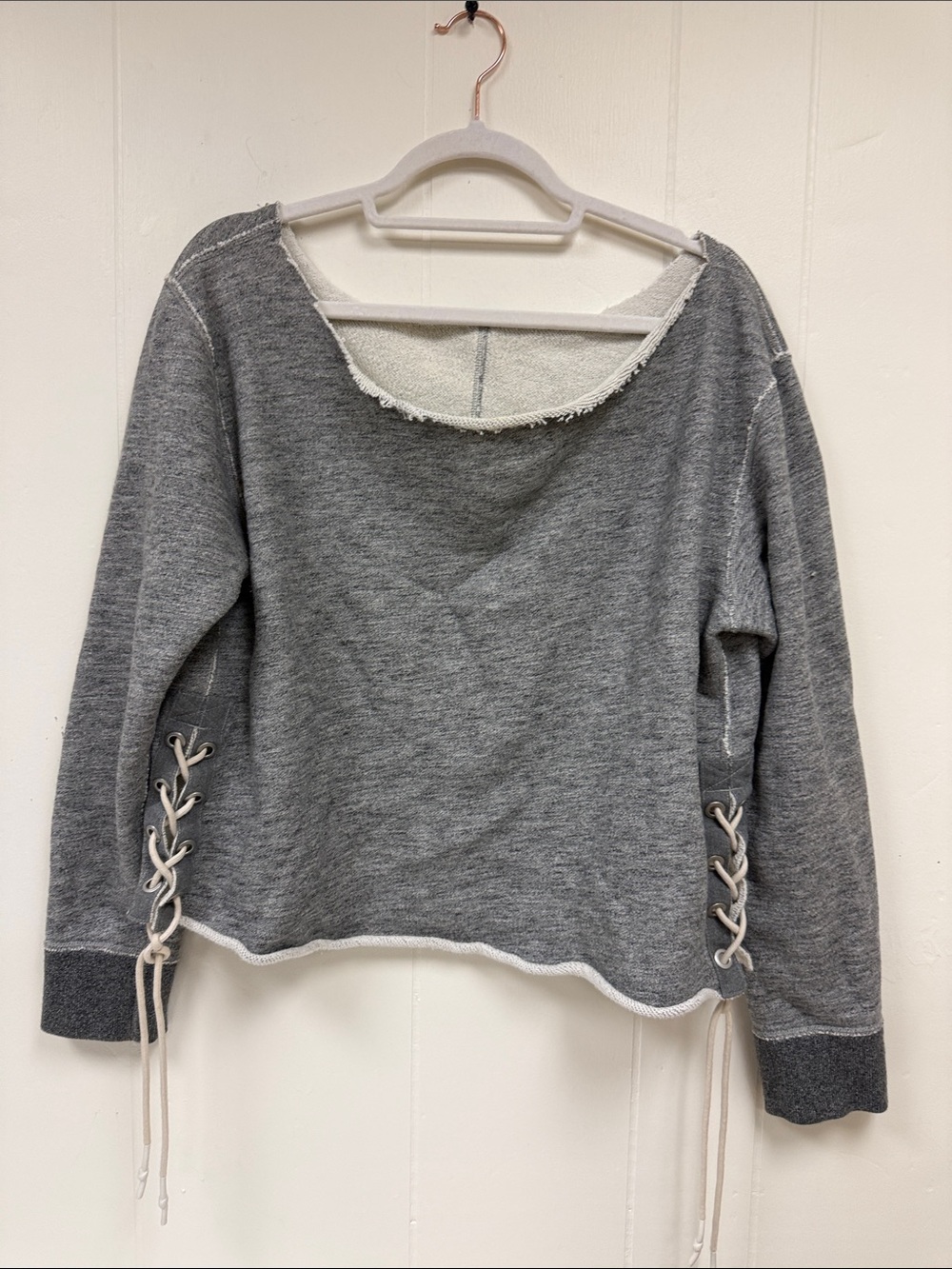 NWOT rag & bone Ivory Knit Lace-Up Hoodie